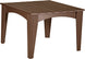 LuxCraft Island 44 inch square poly dining table in Chestnut Brown