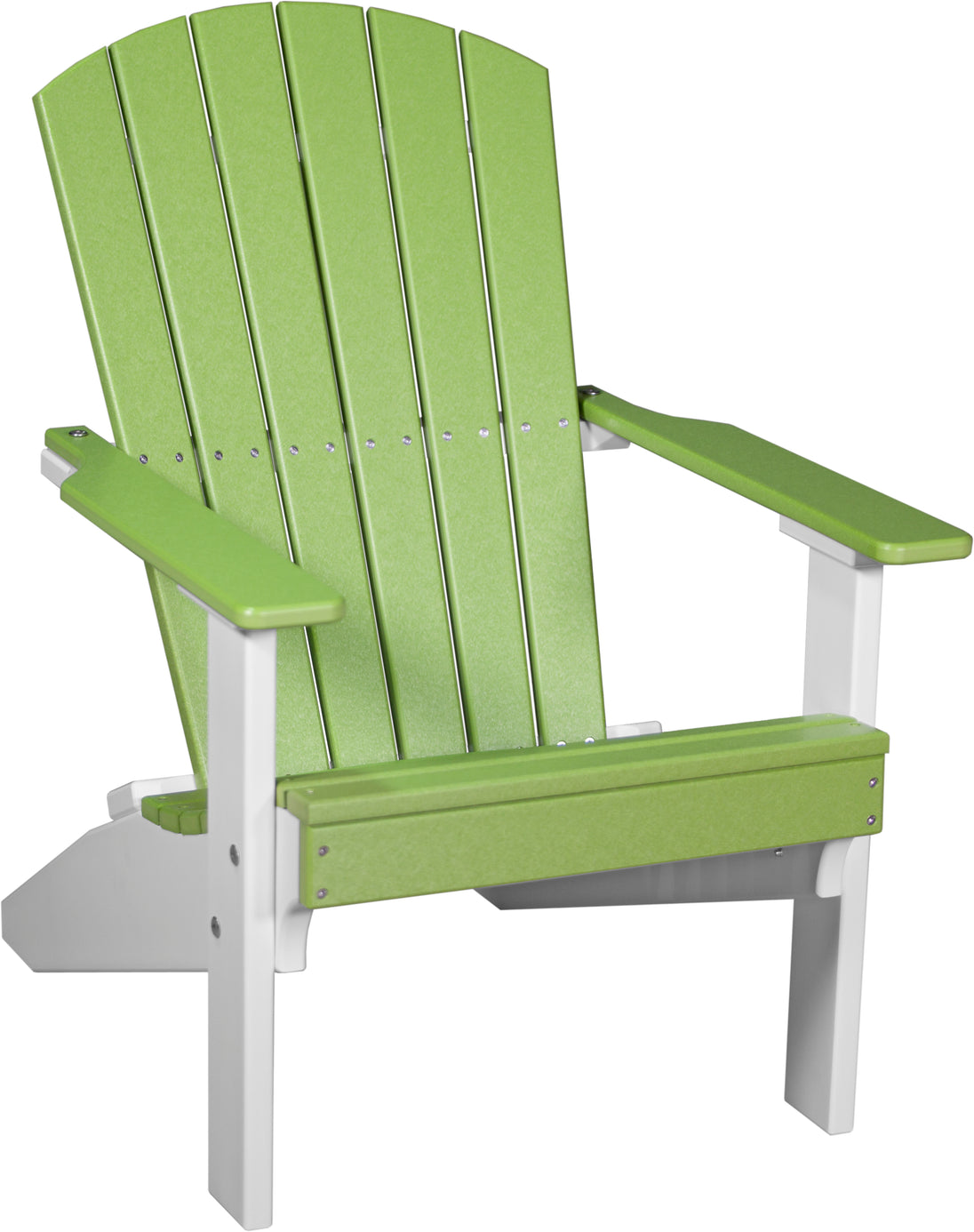 LuxCraft Lakeside poly Adirondack chair in Lime Green and White