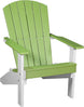 LuxCraft Lakeside poly Adirondack chair in Lime Green and White