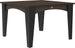 LuxCraft Island 44 inch square poly dining table in Brazilian Walnut and Black