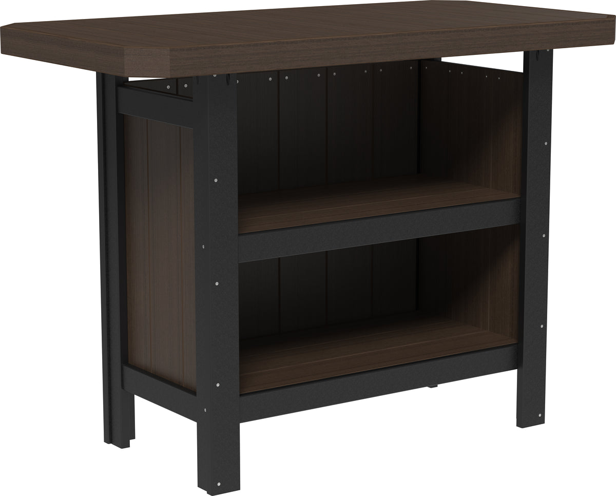 LuxCraft poly outdoor serving bar in Brazilian Walnut and Black
