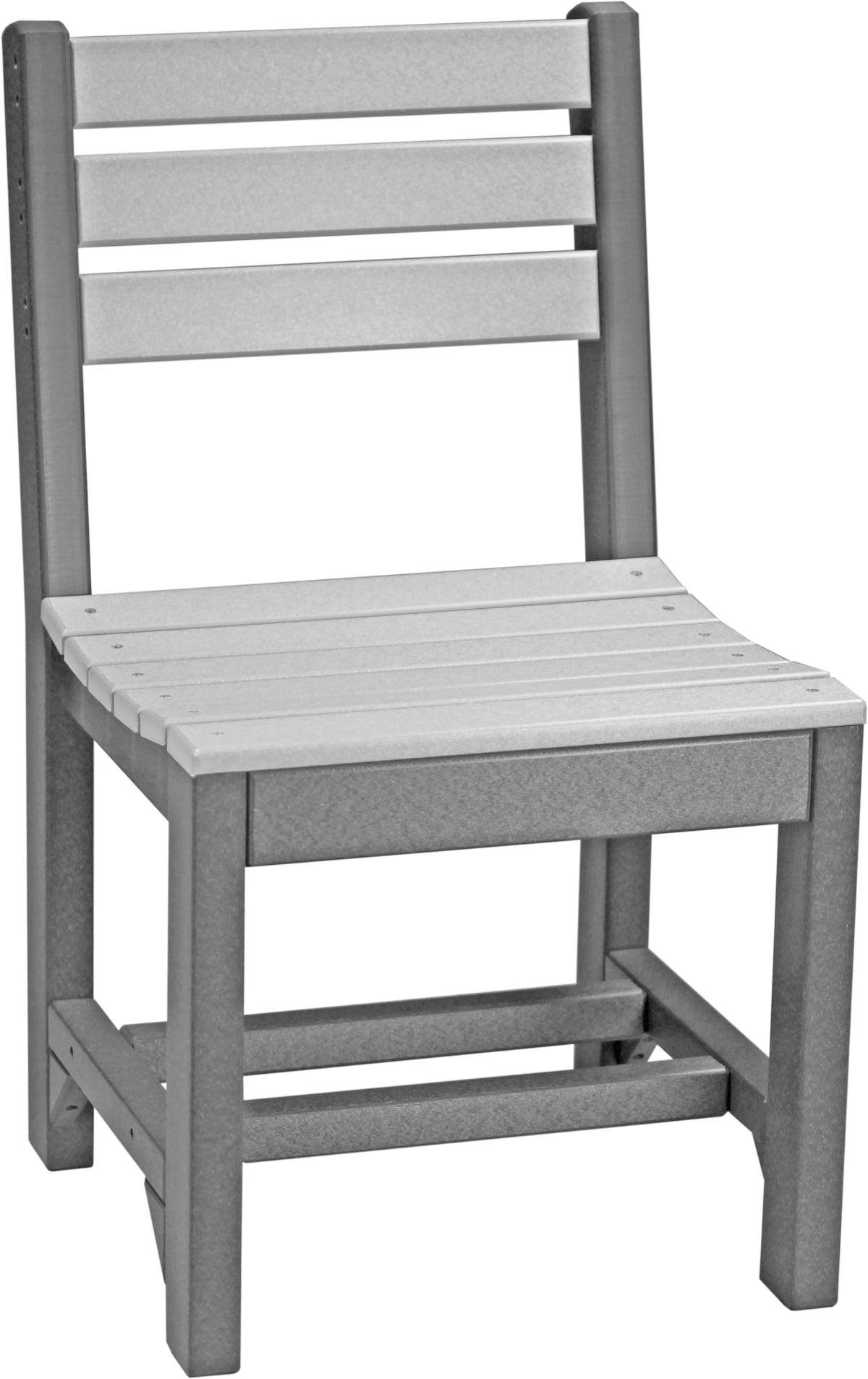 LuxCraft Island poly dining side chair in Dove Gray and Slate