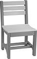 LuxCraft Island poly dining side chair in Dove Gray and Slate