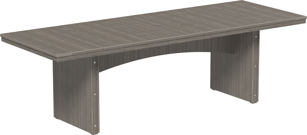 LuxCraft Urban 3' x 8' rectangular poly dining table in Coastal Gray