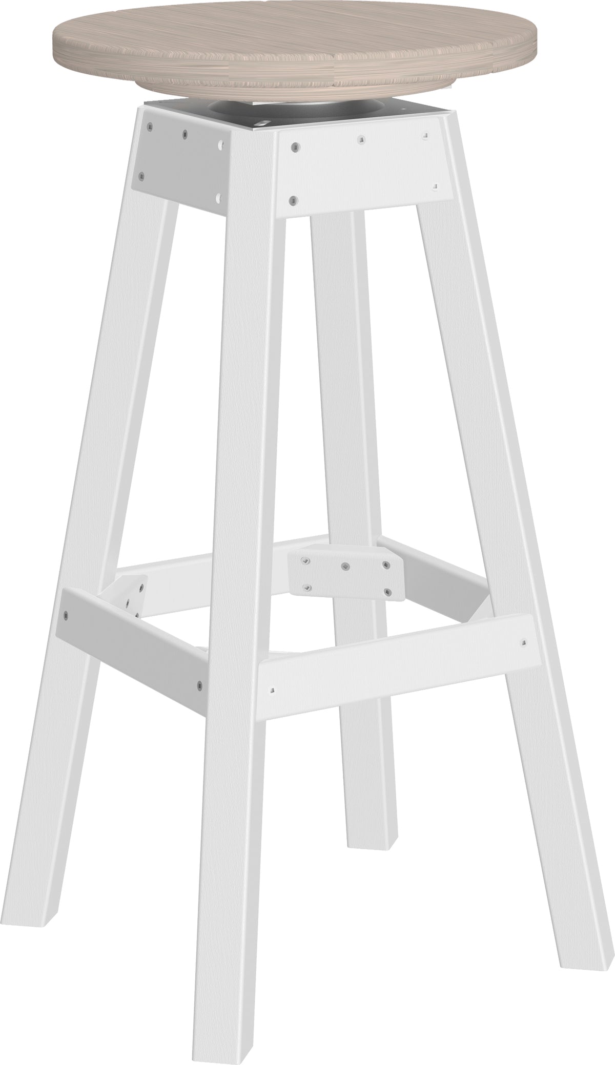 LuxCraft poly swivel bar stool in Birch and White