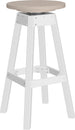 LuxCraft poly swivel bar stool in Birch and White