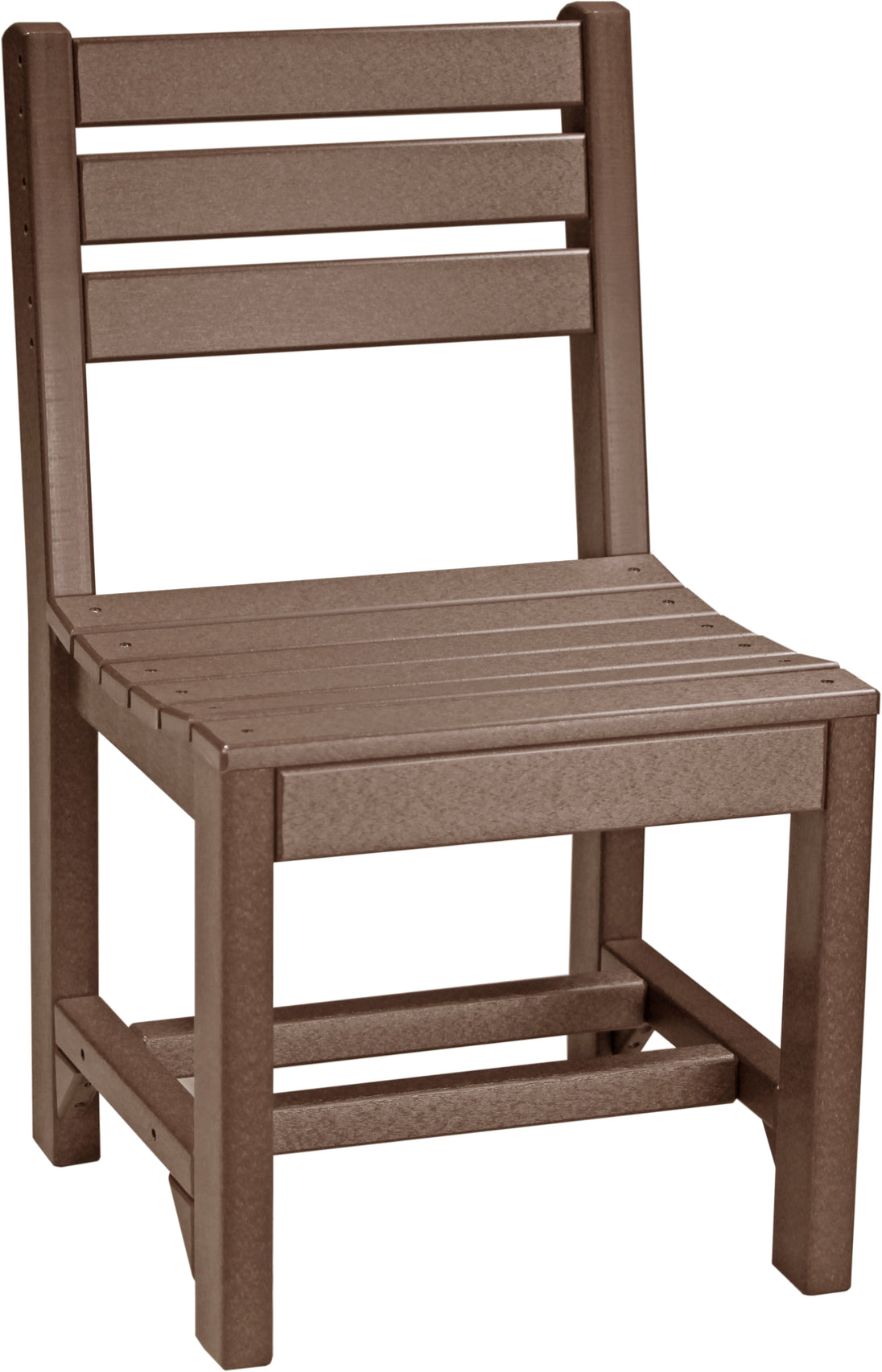 LuxCraft Island poly dining side chair in Chestnut Brown