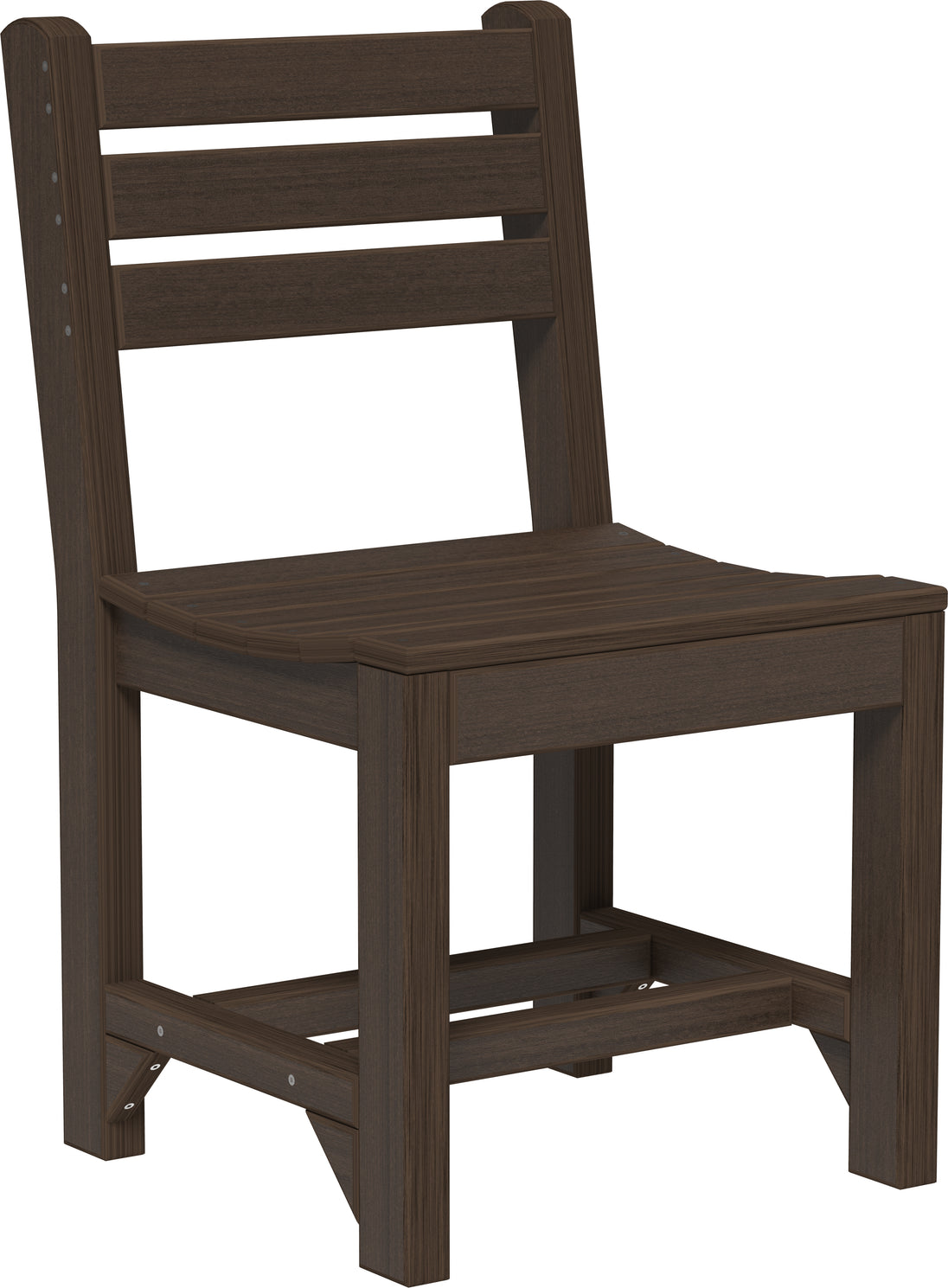 LuxCraft Island poly dining side chair in Brazilian Walnut
