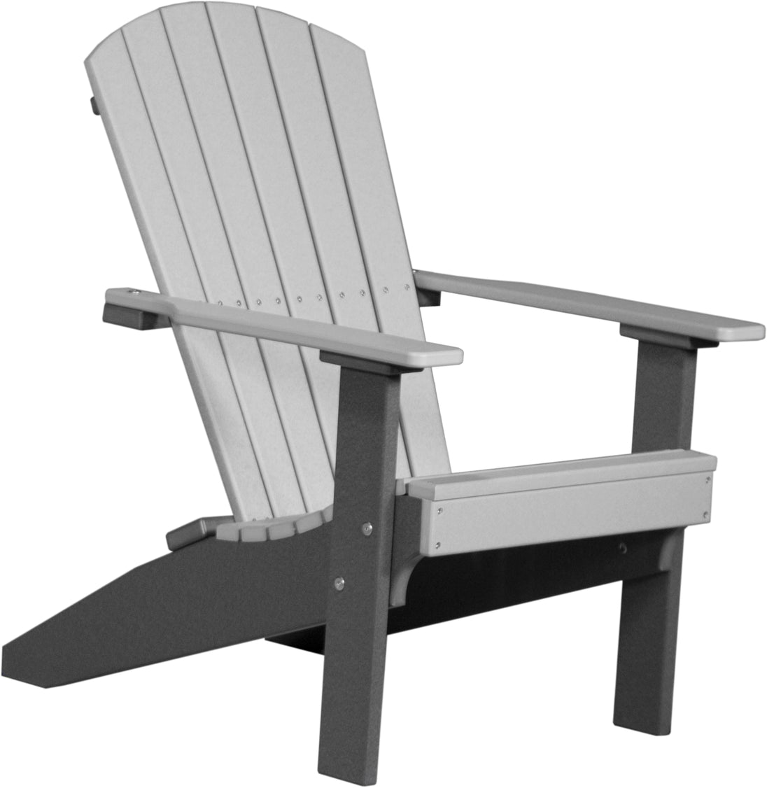 LuxCraft Lakeside poly Adirondack chair in Dove Gray and Slate