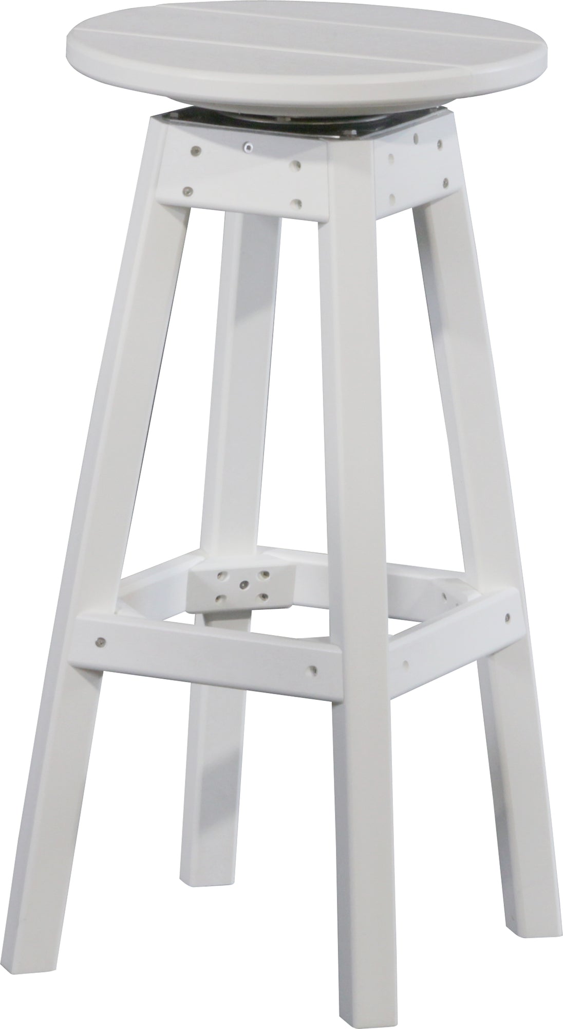 LuxCraft poly swivel bar stool in White