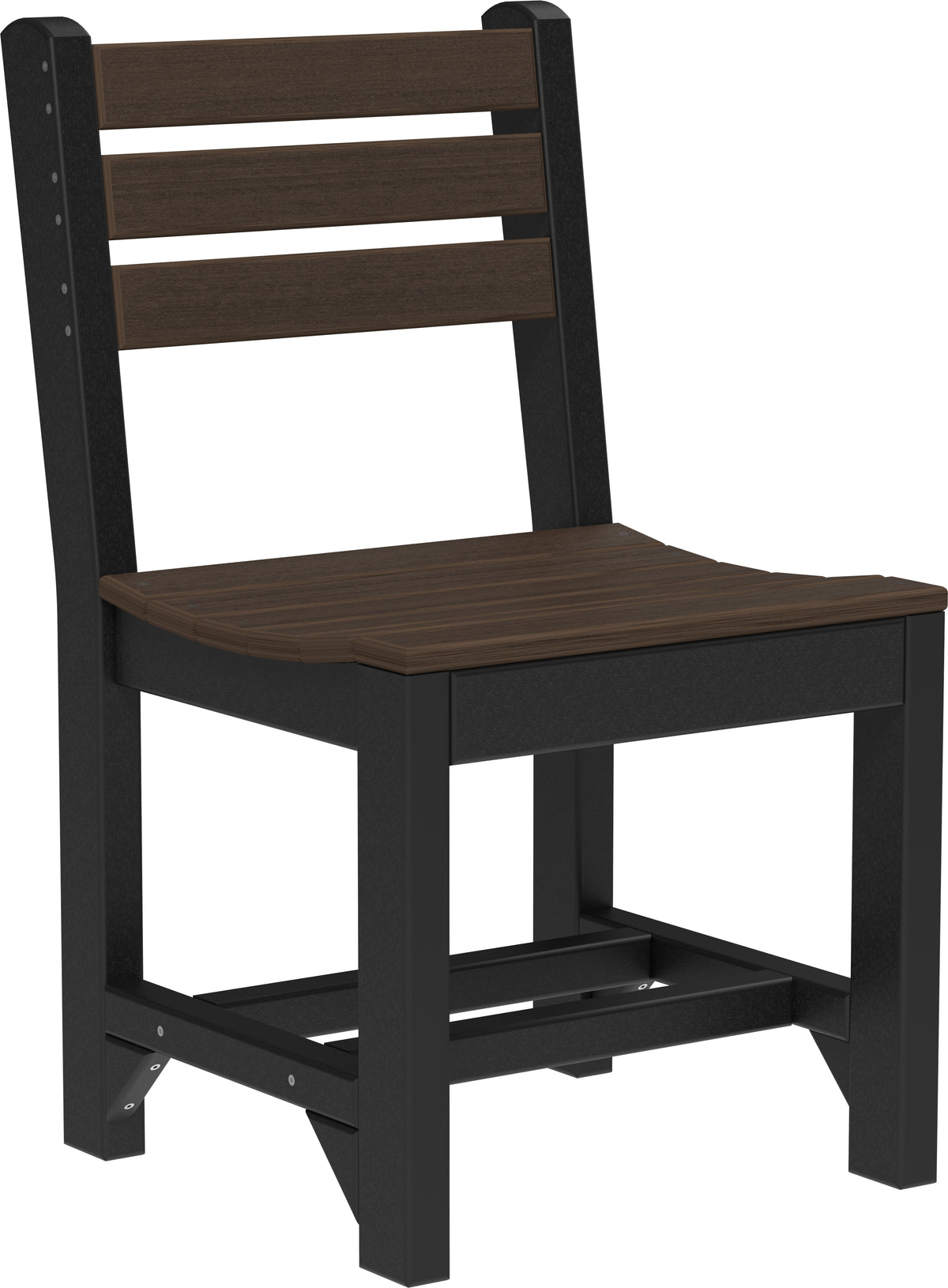 LuxCraft Island poly dining side chair in Brazilian Walnut and Black