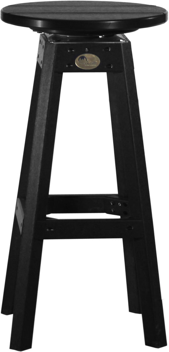 LuxCraft poly swivel bar stool in Black
