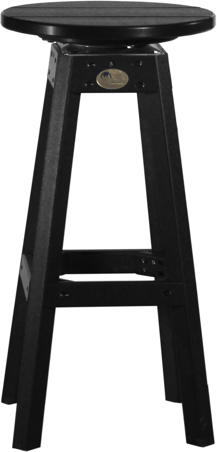 LuxCraft poly swivel bar stool in Black