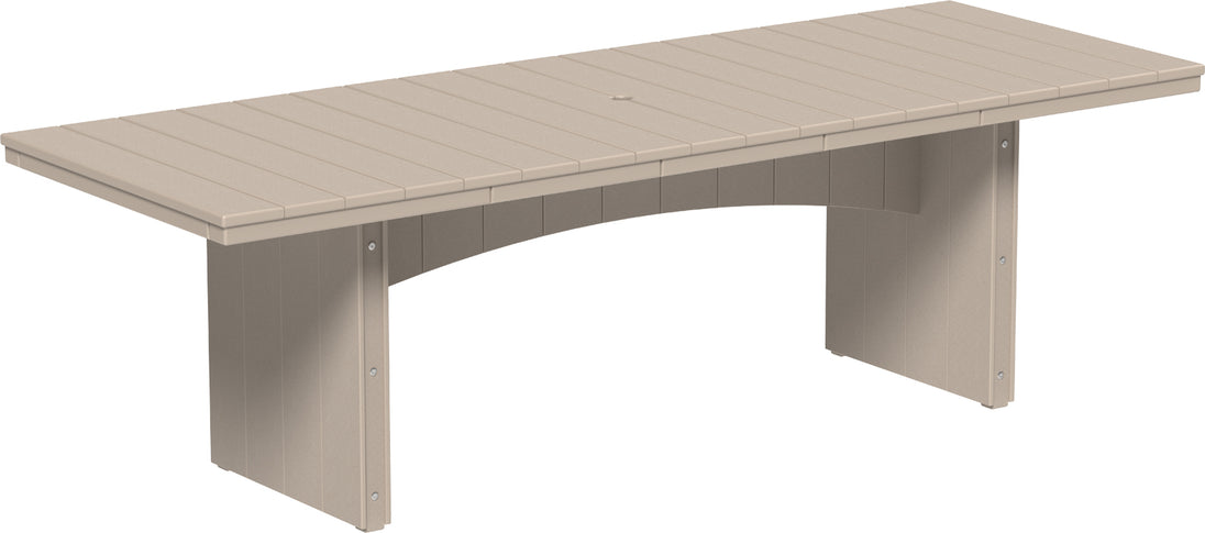 LuxCraft Urban 3' x 8' rectangular poly dining table in Weatherwood
