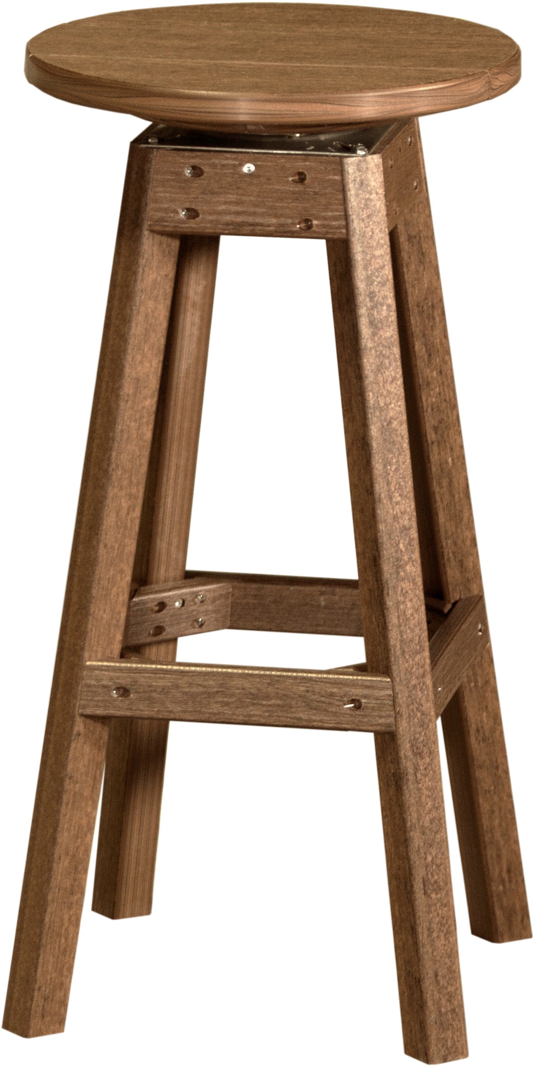 LuxCraft poly swivel bar stool in Antique Mahogany