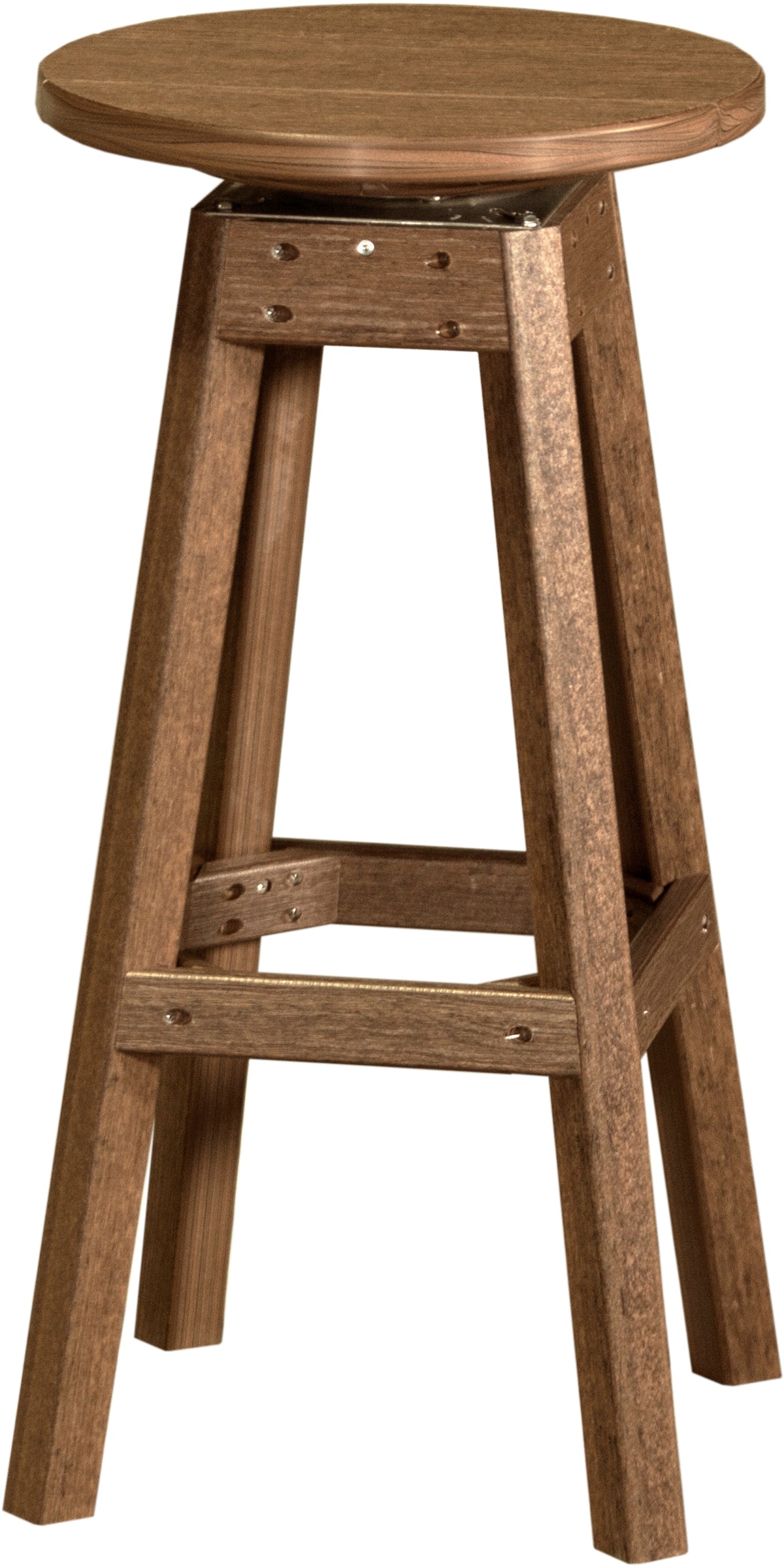 LuxCraft poly swivel bar stool in Antique Mahogany