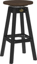 LuxCraft poly swivel bar stool in Brazilian Walnut and Black
