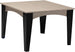 LuxCraft Island 44 inch square poly dining table in Weatherwood and Black