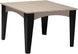 LuxCraft Island 44 inch square poly dining table in Weatherwood and Black