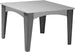 LuxCraft Island 44 inch square poly dining table in Dove Gray and Slate