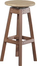 LuxCraft poly swivel bar stool in Weatherwood and Chestnut Brown