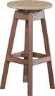 LuxCraft poly swivel bar stool in Weatherwood and Chestnut Brown
