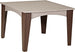 LuxCraft Island 44 inch square poly dining table in Weatherwood and Chestnut Brown