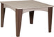LuxCraft Island 44 inch square poly dining table in Weatherwood and Chestnut Brown