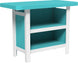 LuxCraft poly outdoor serving bar in Aruba Blue and White