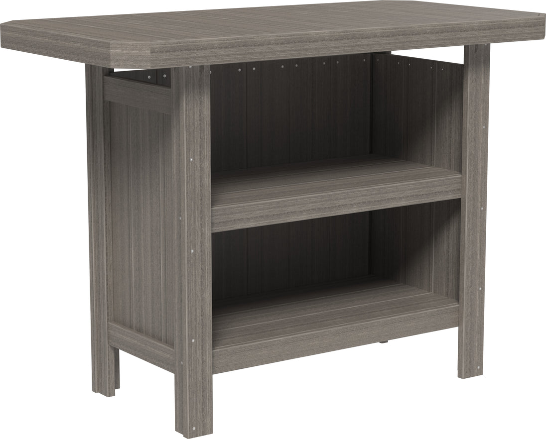 LuxCraft poly outdoor serving bar in Coastal Gray