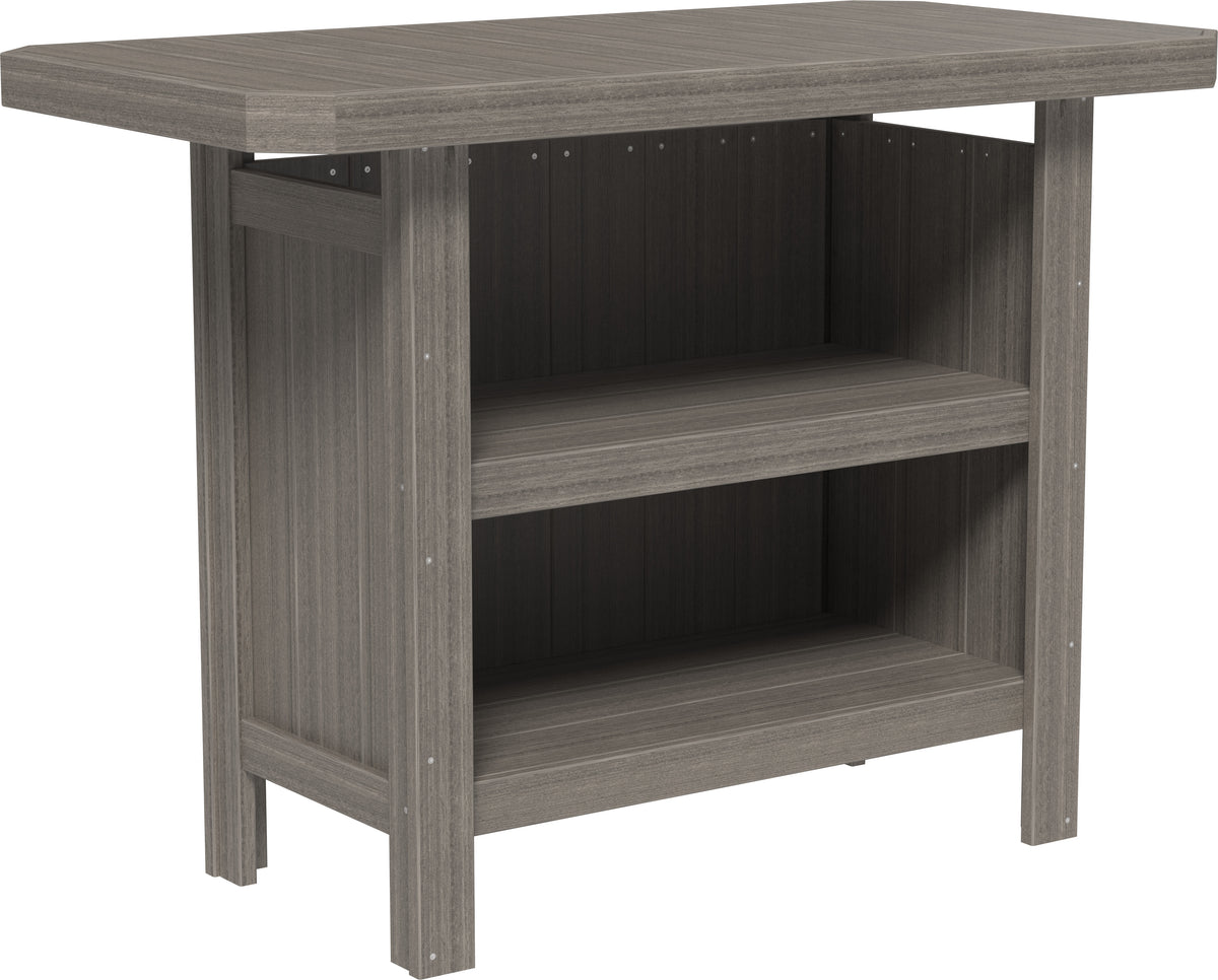 LuxCraft poly outdoor serving bar in Coastal Gray