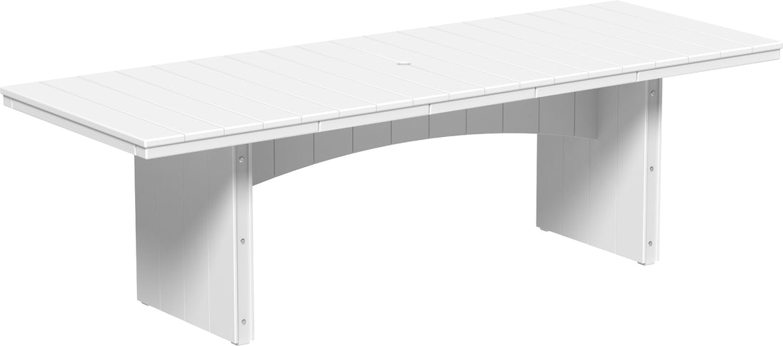 LuxCraft Urban 3' x 8' rectangular poly dining table in White