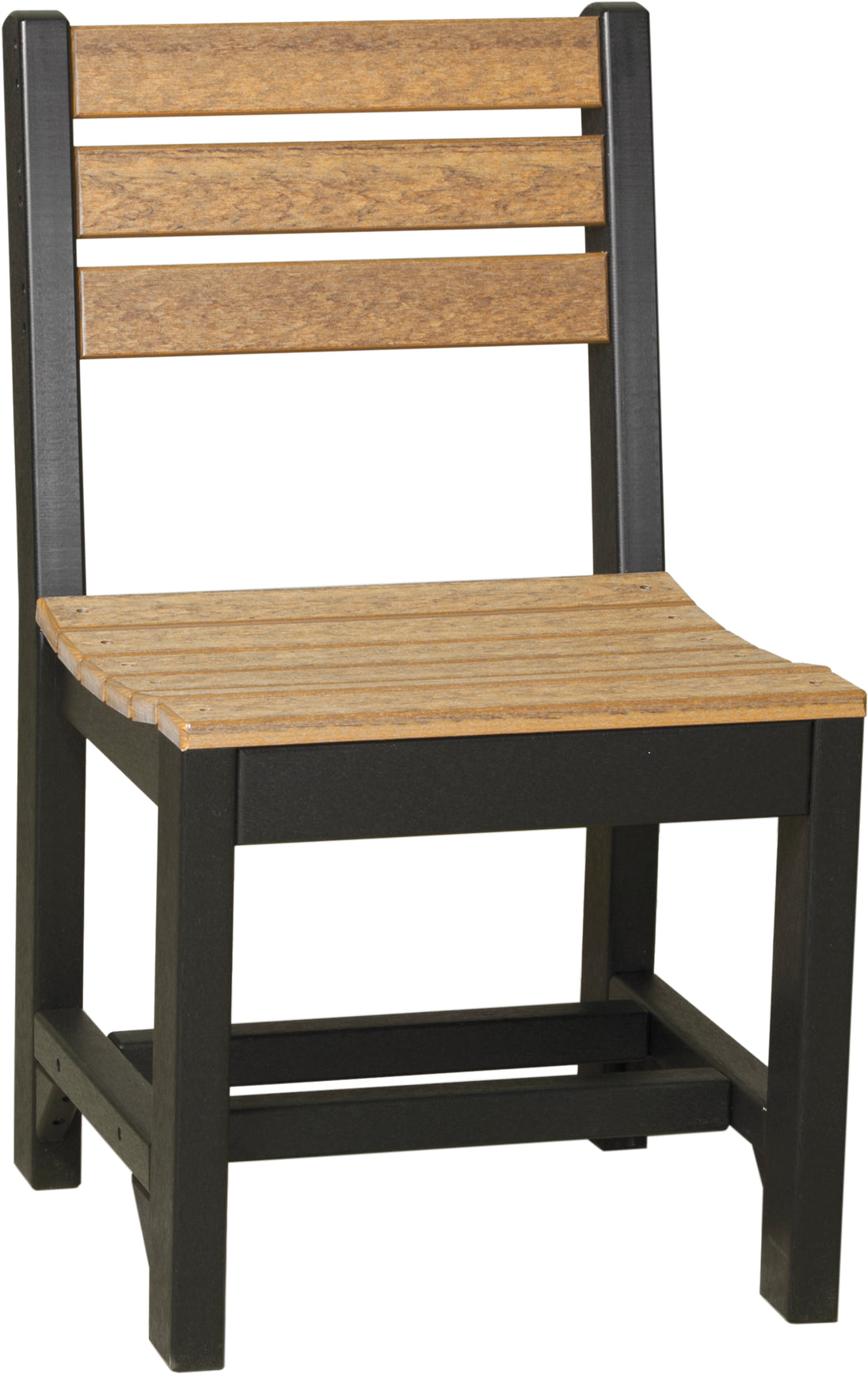 LuxCraft Island poly dining side chair in Antique Mahogany and Black