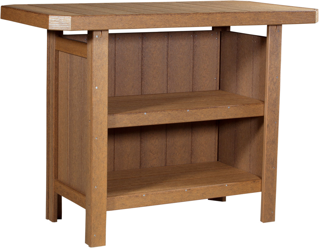 LuxCraft poly outdoor serving bar in Antique Mahogany