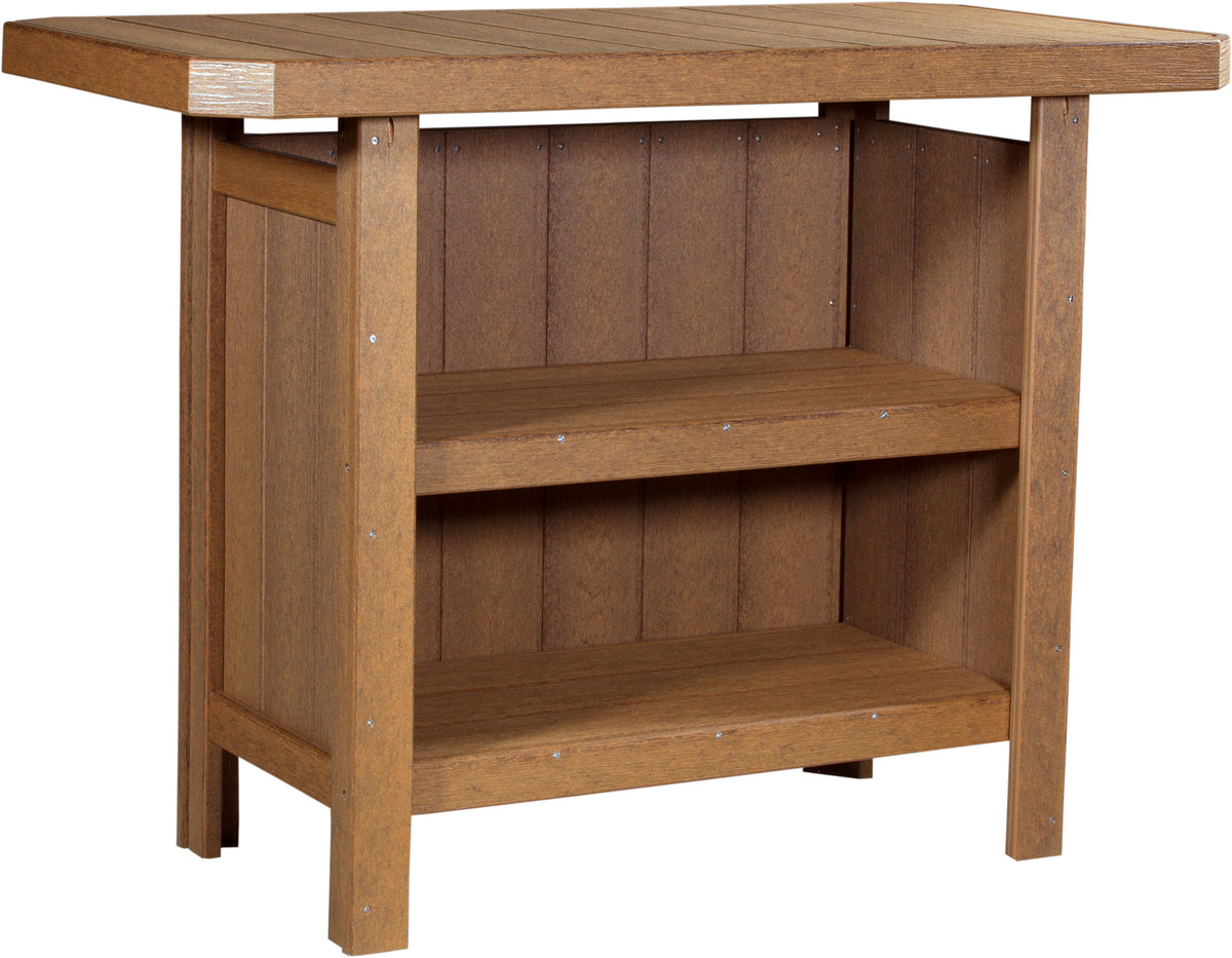 LuxCraft poly outdoor serving bar in Antique Mahogany