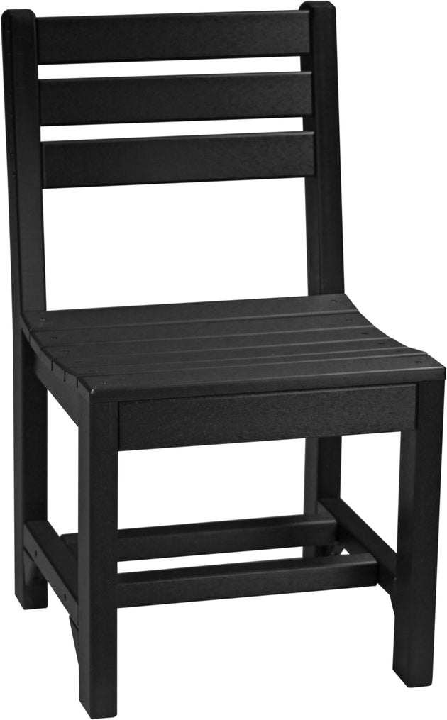 LuxCraft Island poly dining side chair in Black