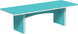 LuxCraft Urban 3' x 8' rectangular poly dining table in Aruba Blue and White