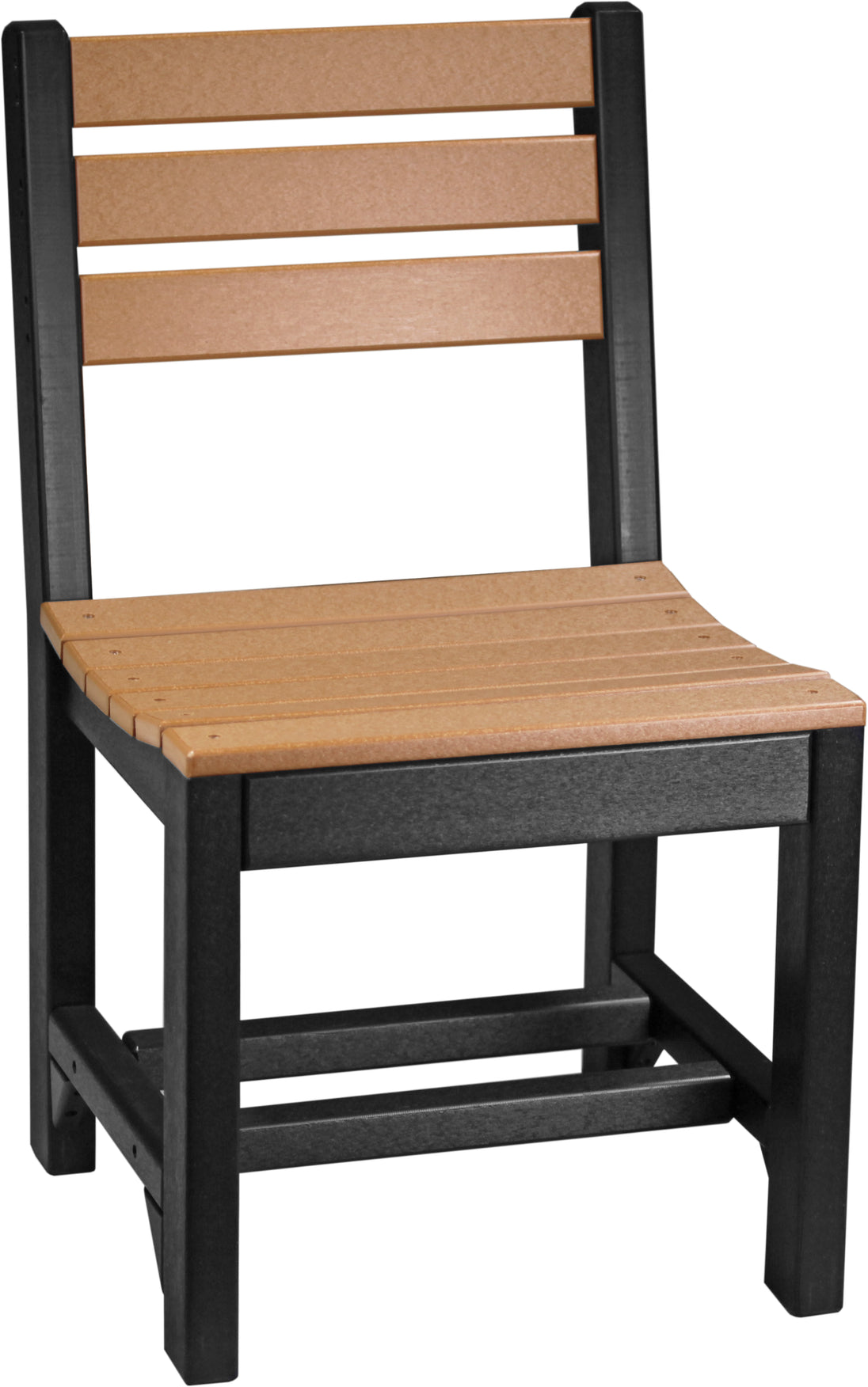 LuxCraft Island poly dining side chair in Cedar and Black