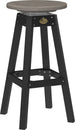 LuxCraft poly swivel bar stool in Coastal Gray and Black