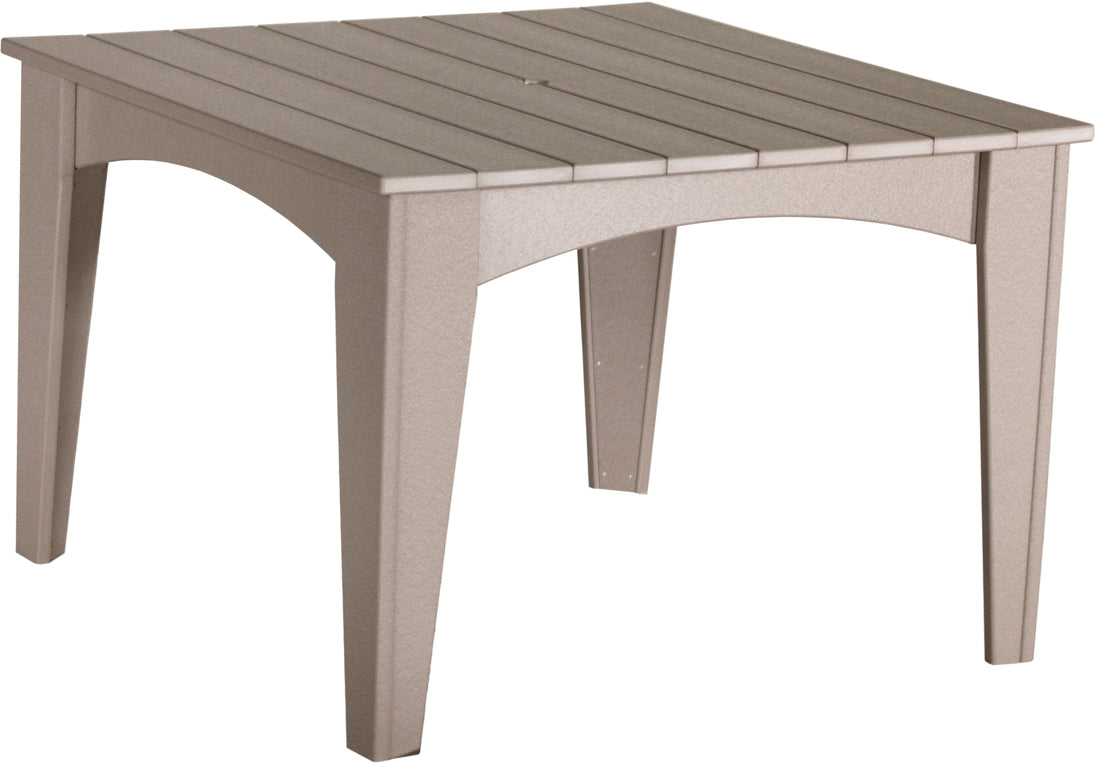 LuxCraft Island 44 inch square poly dining table in Weatherwood
