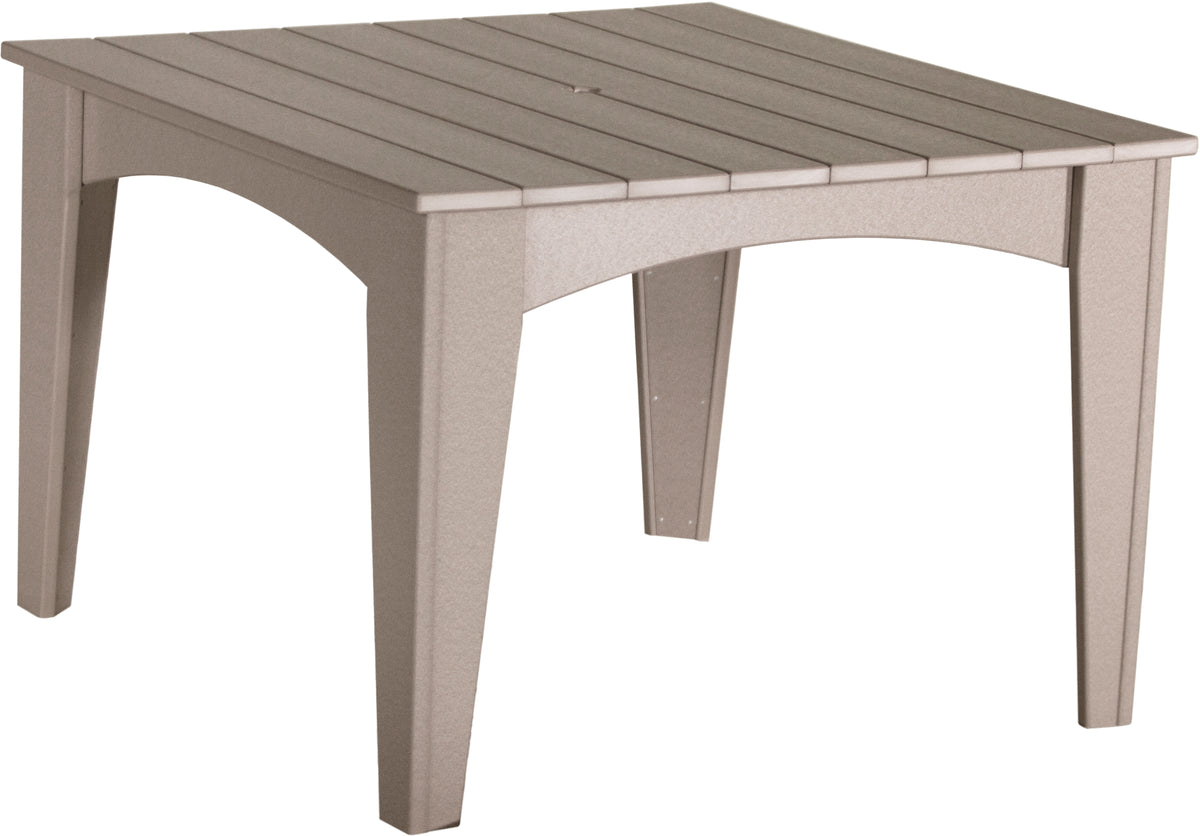 LuxCraft Island 44 inch square poly dining table in Weatherwood