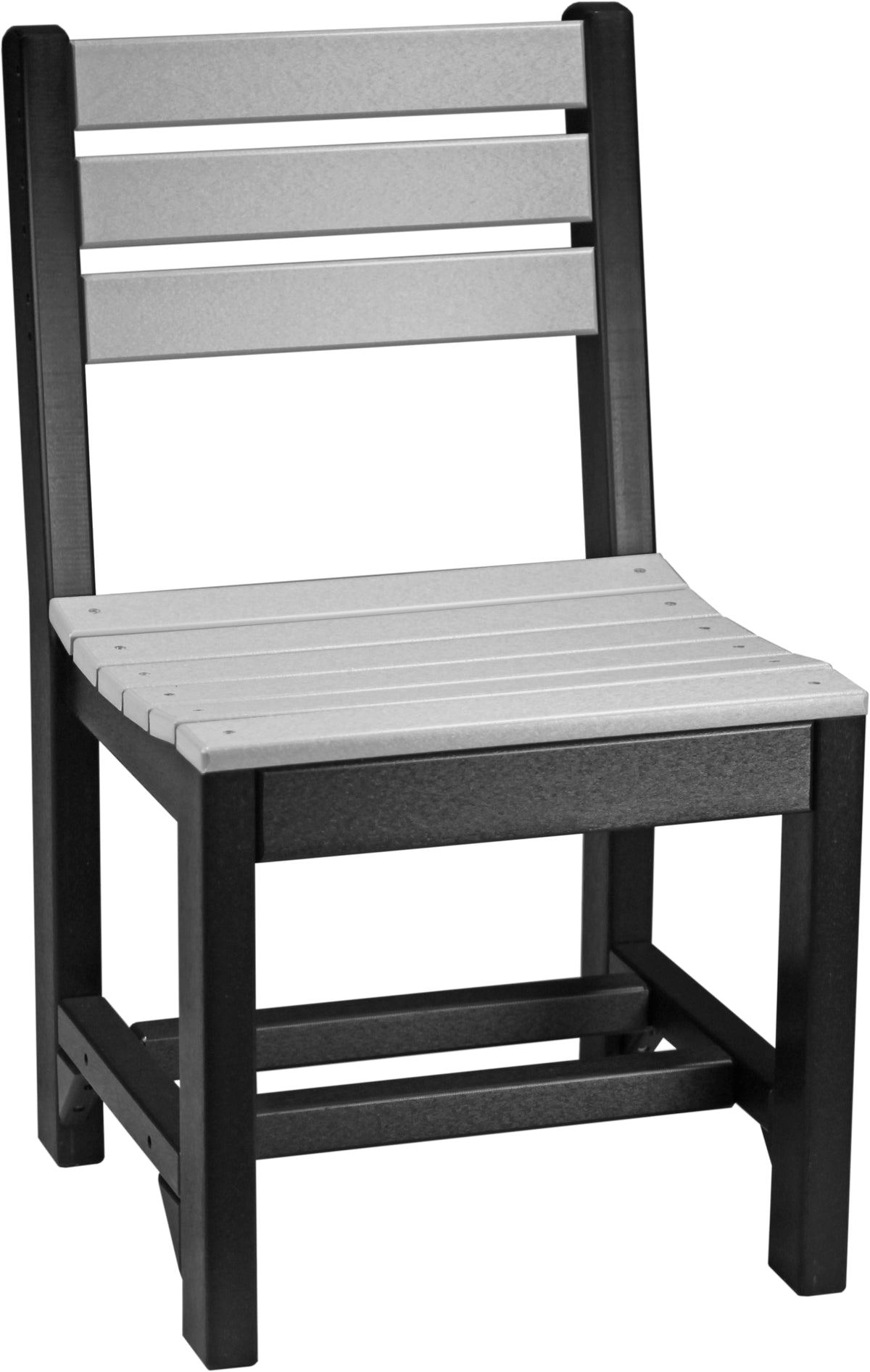 LuxCraft Island poly dining side chair in Dove Gray and Black