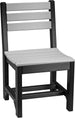LuxCraft Island poly dining side chair in Dove Gray and Black
