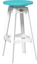 LuxCraft poly swivel bar stool in Aruba Blue and White