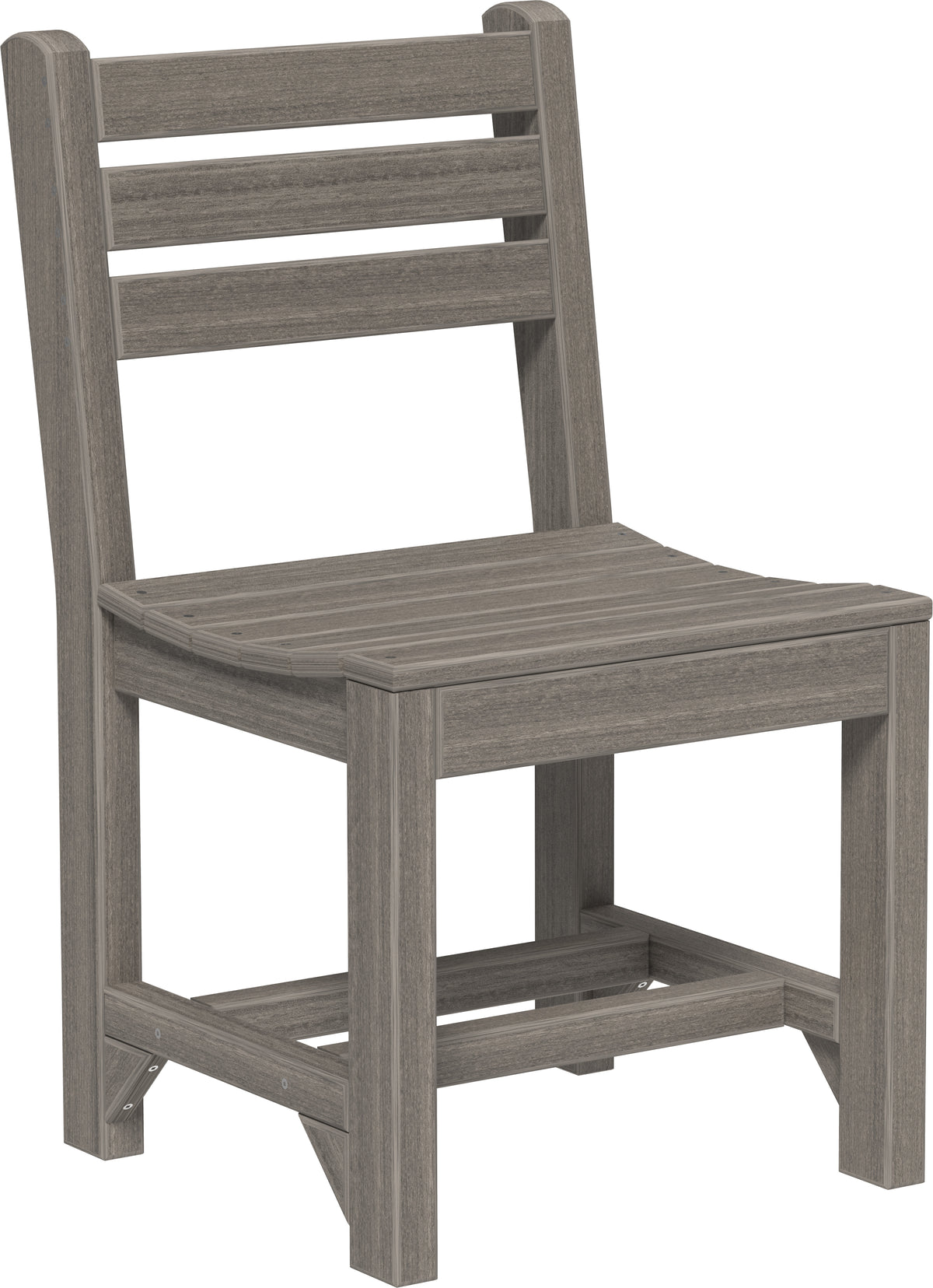 LuxCraft Island poly dining side chair in Coastal Gray