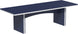 LuxCraft Urban 3' x 8' rectangular poly dining table in Patriot Blue and White