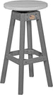 LuxCraft poly swivel bar stool in Dove Gray and Slate