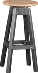 LuxCraft poly swivel bar stool in Cedar and Black