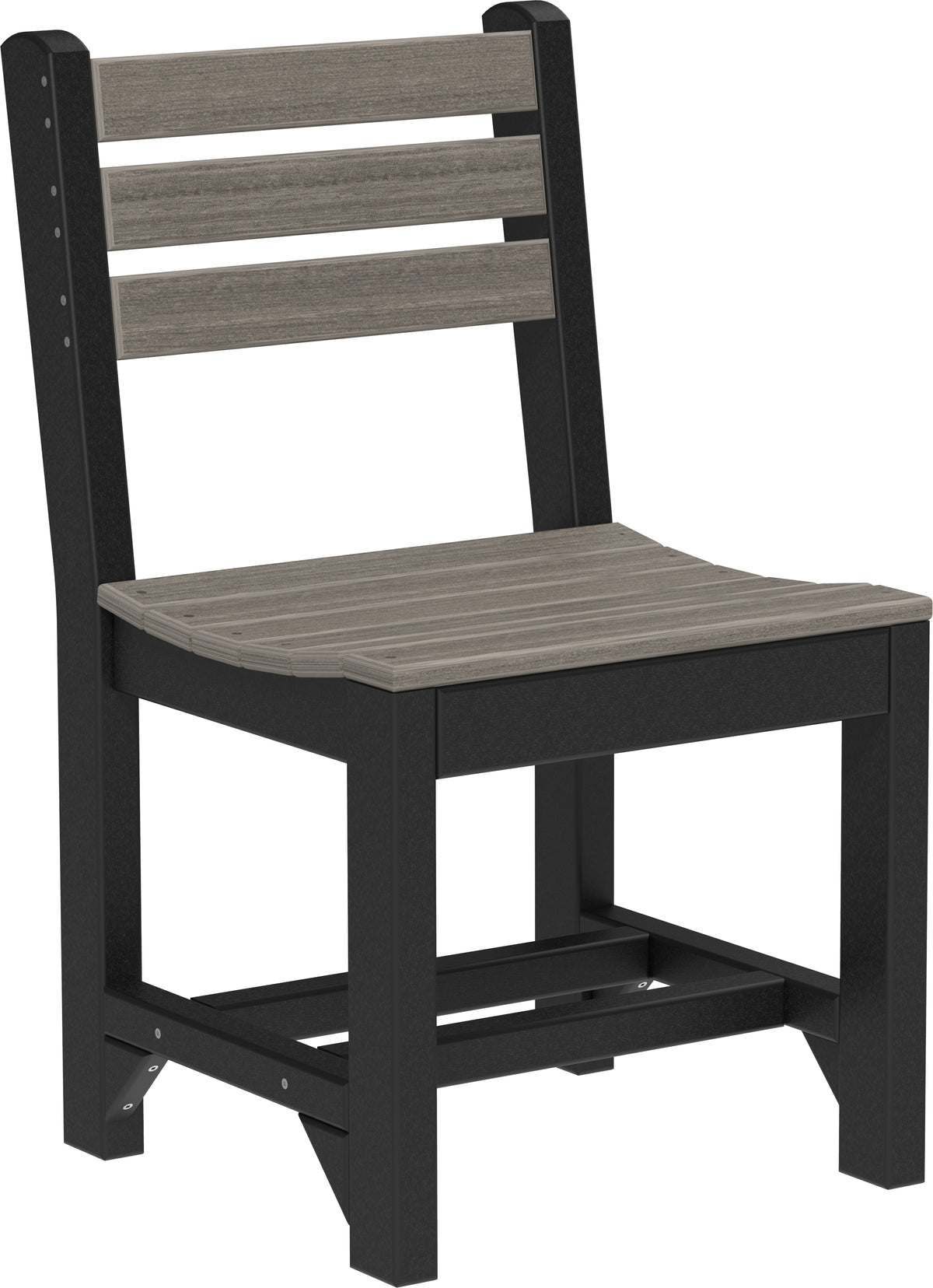 LuxCraft Island poly dining side chair in Coastal Gray and Black