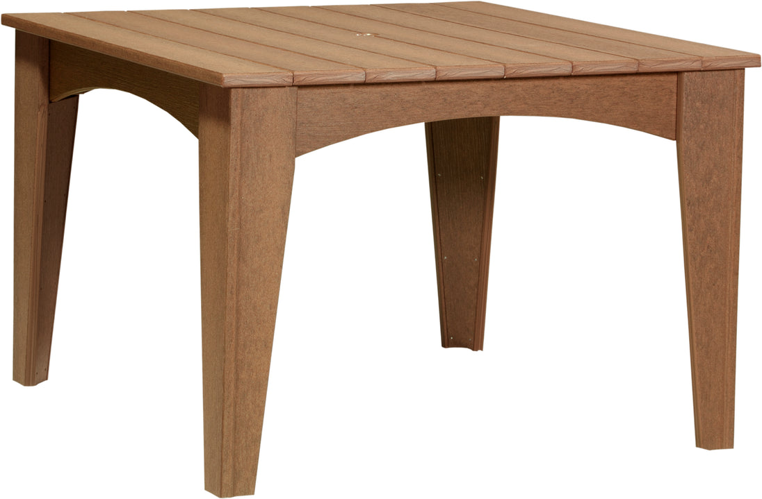 LuxCraft Island 44 inch square poly dining table in Antique Mahogany